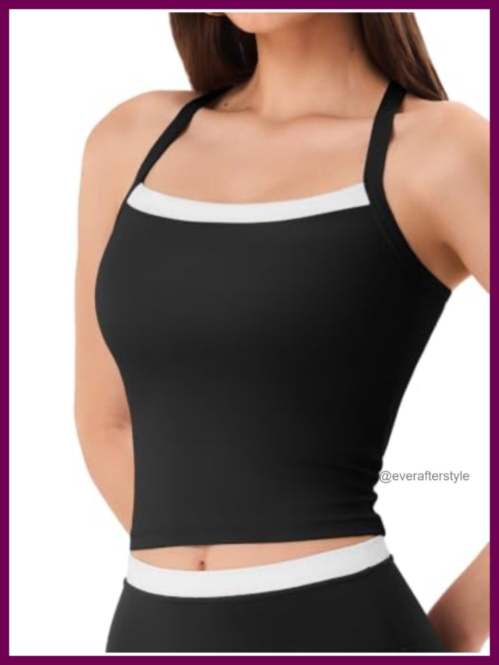 Workout Tank Top with Pads Longline Sports Bra Cross Back